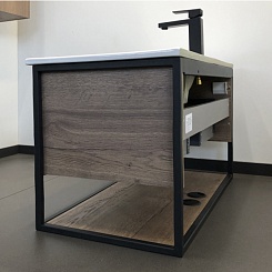 Comforty Мебель для ванной Бонн 90 (Quadro) подвесная дуб темный – фотография-8